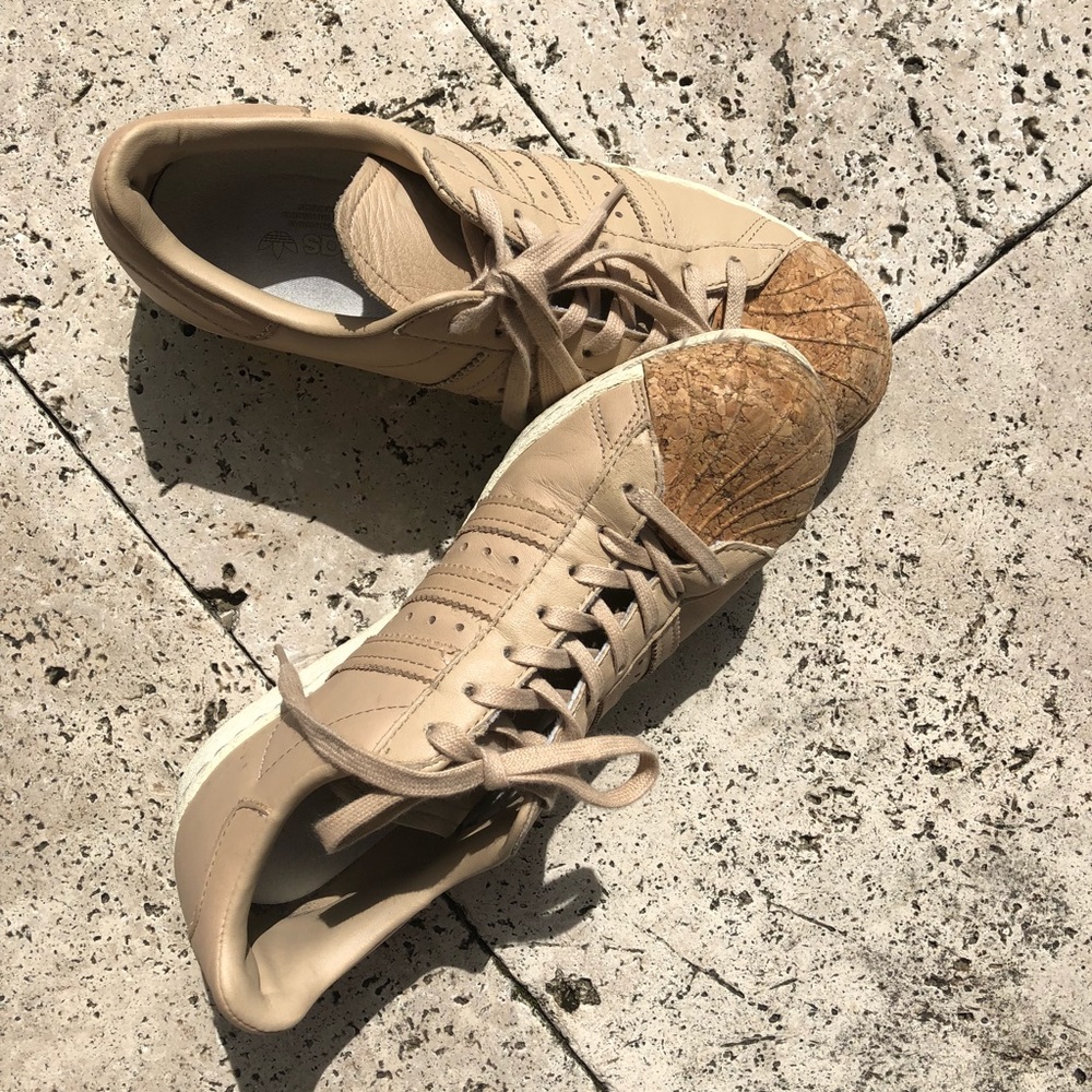 adidas superstar sneakers with cork detail